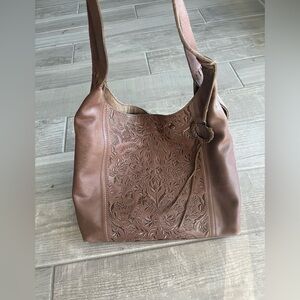 GUC The Sak brushed leather Brown Embroidered Handbag